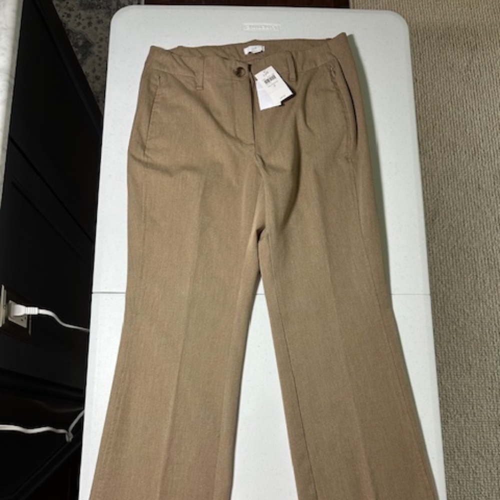 J.Jill dress pants, with side zip pockets in Neutral Heather(color - tan) size 8